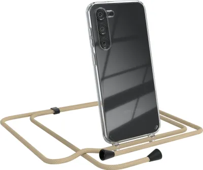 Produktbild von EAZY CASE Handykette kompatibel mit Samsung Galaxy S23 Plus, Handyhülle mit Umhängeband, Handykordel, Schutzhülle Clear, Band in Blau