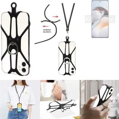 Produktbild von K-S-Trade 3in1 Handykette Handyband Handykordel Halsband Smartphone-Ring Handy-Ring kompatibel mit OnePlus Ace 2 Fingerhalterung Handyring