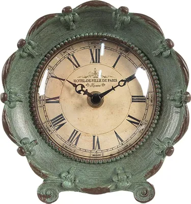 Zdjęcie produktu dla Zegar stołowy Clayre & Eef 15x7x16 cm Zielony Metal