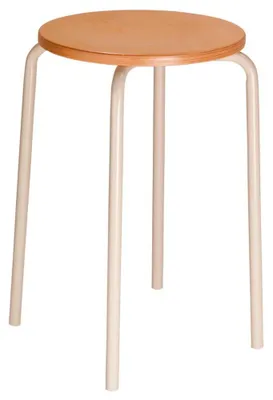 Produktbild von Stapelhocker, Sitz Höhe 580 mm, Stahlgestell lichtgrau, Sitzfläche Buche-Schichtholz