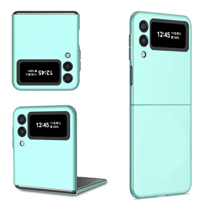 Image de Coque de protection pour téléphone Samsung Galaxy Z Flip4 5G, couleur : bleu ciel