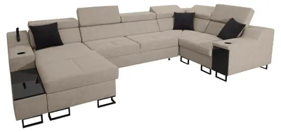 Produktbild von MIRJAN24 Ecksofa Alicante IV Mini, Schlaffunktion und Bettkasten, Lampe mit USB-Anschluss, L-Form Polsterecke (Uttario Velvet 2979 + Uttario Velvet 2980, Seite: Links)