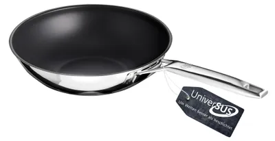 Wokpfanne 28 cm, 3,8 L, Edelstahl, Induktion, antihaftbeschichtet
