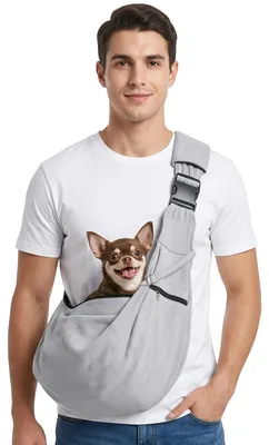 Hundetragetasche für kleine Hunde und Katzen, Grau, L