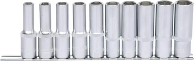 Produktbild von KS Tools 917.0615, Steckschlüssel-Satz, 1/2", 10 Kopf/Köpfe, Chrom-Vanadium-Stahl, DIN 3120, ISO 1174, DIN 3124, ISO 2725, 1,5 kg