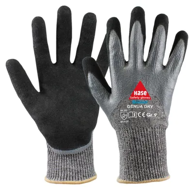 Produktbild von Hase Genua Dry Handschuhe Schnittschutz | grau/schwarz