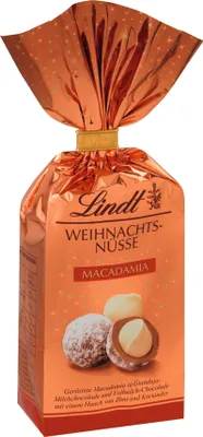 Produktbild von Lindt Weihnachts Nüsse Macadamia in Vollmilchschokolade 100g