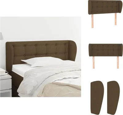 Produktbild von vidaXL Kopfteil mit Ohren Dunkelbraun 93x23x78/88 cm Stoff -  Kopf- & Fußenden