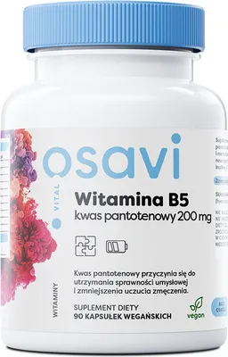 Imagen del producto de Osavi, Vitamina B5 (Ácido Pantoténico), 200 mg, 90 cápsulas