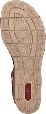Produktbild von Rieker Damen Sandalette mit T-Riemen Plateau und Keilabsatz 63778, Größe:39 EU, Farbe:Rosa