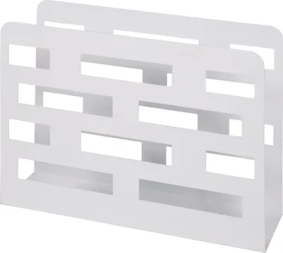 Image de Porte-journaux HAKU blanc - métal, L/H/P : 35 x 26 x 10 cm