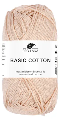 Produktbild von Pro Lana BASIC Baumwolle Baumwollgarn 50 g ideal für Kleidung, Spielzeug, Accessoires 125 m Farbe 204 - haut