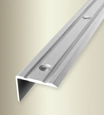 Produktbild von PROVISTON | Winkelprofil | Breite: 24.5 mm | Höhe: 0 - 17 mm | Länge: 1000 mm | Aluminium eloxiert | Gerillt | Einfach Biegbar | Silber Fein Geschliffen | Versenkt Gebohrt