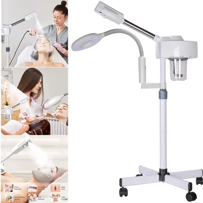 Obrázek produktu pro parní stroj na obličej 2 v 1, LED parní stroj na obličej s 5násobným zvětšením, multifunkční lázeňský zvlhčovač Beauty Deep Cleansing pro hydrataci a péči o pleť