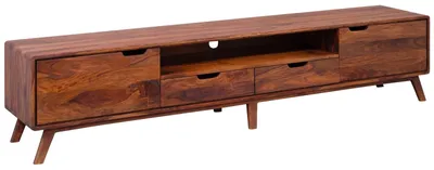 Immagine prodotto di MASSIVMOEBEL24 | Mobile tv in legno di Sheesham / Sheesham 220x40x48 Noce cerato MALMÖ 2 #123