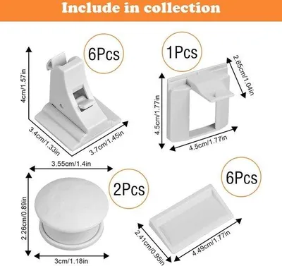 Produktbild von Kinderbeveiligungskast - magnetisches Schloss - 6 Schlösser + 2 Schlüssel - Ladenschutz - kastmagnet - selbstklebend - unsichtbare Kinderbeiligung