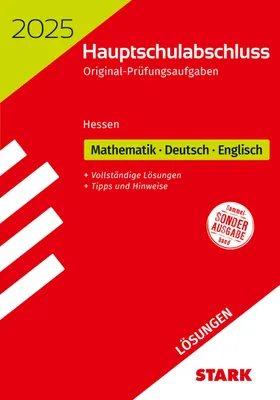 Produktbild von STARK Lösungen zu Original-Prüfungen Hauptschulabschluss 2025 - Mathematik, Deutsch, Englisch - Hessen
