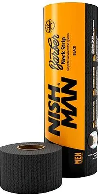 Produktbild von Nishman | Nackenstreifen schwarz 5x100 Stück - Hygienisch - Professionell - Komfortabel