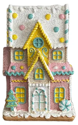 Immagine prodotto di Clayre & Eef, casetta di pan di zenzero rosa, in plastica