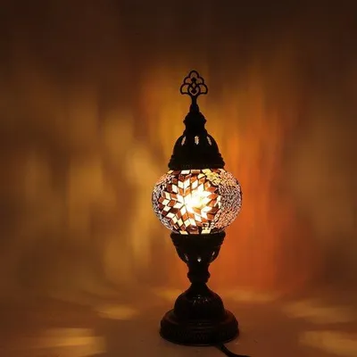 Image de Lampe mosaïque turque - Lampe de table artisanale - Lampe orientale - Ø 12 cm - Hauteur 30 cm - Colorée et authentique