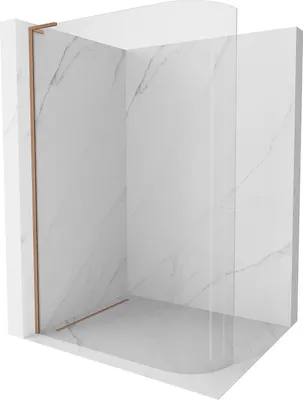 Image de Mexen Kioto L paroi de douche à l'italienne arrondie 80 x 200 cm, transparent, cuivre brossé - 800-080-103-65-06