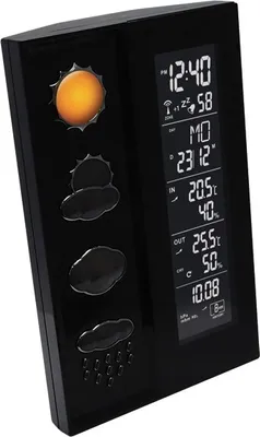 Produktbild von Technoline WS 6650, Schwarz, Innen-Hygrometer, Innen-Thermometer, Außen-Hygrometer, Außen-Thermometer, Regensensor, Hygrometer, Thermometer, Hygrometer, Thermometer, F, °C, 30 m