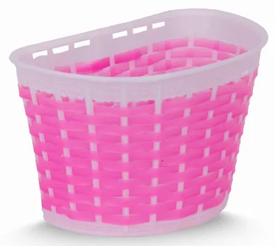 Image de Corbeille avant pour enfants Corbeille de vélo pour enfants Corbeille de guidon Accessoires pour vélo 12 14 16 pouces cœur rose blanc