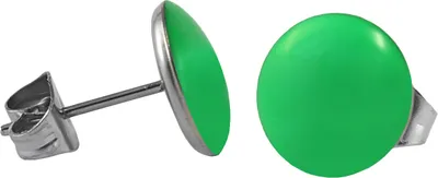Produktbild von Chirurgenstahl Ohrstecker Emaille Farbe - Hellgrün Größe - 5 mm