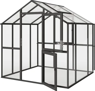 Produktbild von KGT Gewächshaus "Aptasia III small" anthrazit-grau 5,1 m² 4 mm ESG, 10 mm HKP