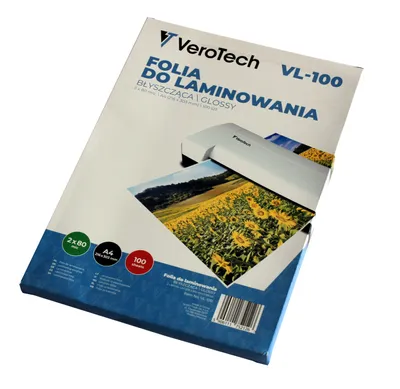 Zdjęcie produktu dla Zestaw folii do laminowania 100 sztuk 80 mic. Verotech VL-100
