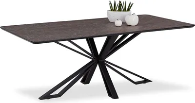 Produktbild von Homestyle4u Esstisch Braun Schwarz Esszimmertisch Küchentisch 200 x 100 cm 2846