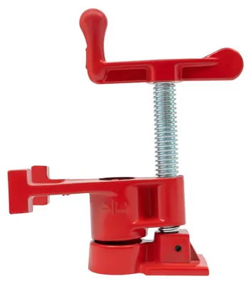 Produktbild von 4er Set Rohrzwingen - Gusseiserne Holzschraubzwingen - Für 19 mm Rohre - Schnelllösegriff - Schwerlast zum Verleimen und Montieren