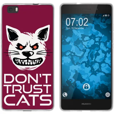 Produktbild von PhoneNatic Case kompatibel mit Huawei P8 Lite 2015 (1.Gen.) Silikon-Hülle Crazy Animals Katze M1