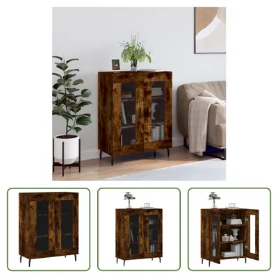 Produktbild von The Living Store Sideboard Räuchereiche 69,5x34x90 cm Holzwerkstoff
