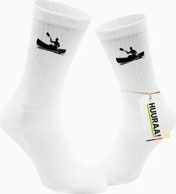 Produktbild von Huuraa Uni Socken Canoeing Kajakfahren 37/41 White Baumwolle Tennissocken Geschenkidee