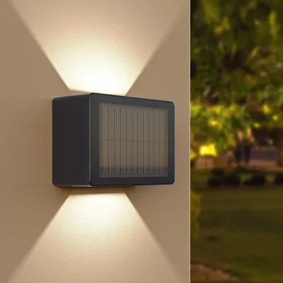 Produktbild von hoftronic Solar Wandleuchte Up & Down 1,2W 3000K IP65 Schwarz Einstellbar