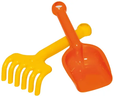 Immagine prodotto di Set di giocattoli per la sabbia, pala e rastrello 2 pezzi, attrezzo da giardino per bambini 22 cm