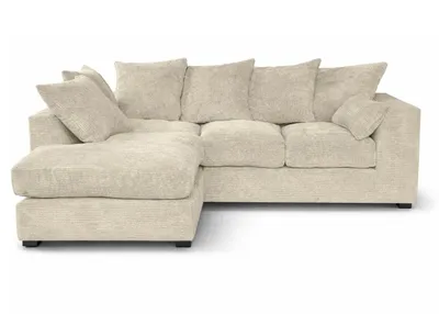 Produktbild von Ecksofa Links DIVERS 3-Sitzer Cord Beige 212x166 cm L Sofa Wohnzimmer Modern