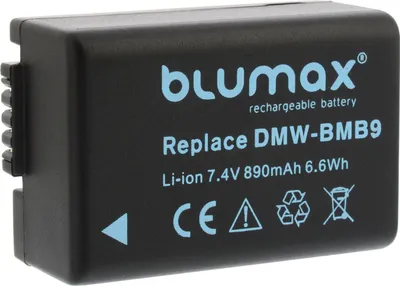 Produktbild von 2x Blumax Akku | für Panasonic DMW-BMB9 Digitalkamera | Kapazität 890mAh  |Spannung 7,2Volt | Video- und  Kamerazubehör