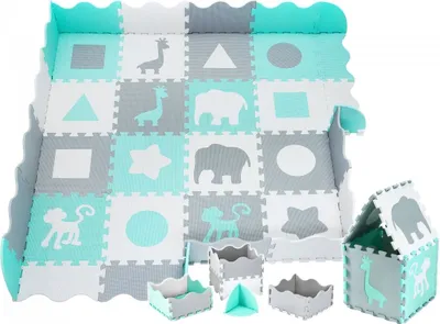 Produktbild von Schaumstoff-Puzzlematte 150x150x1 cm – XXL Spielmatte für Babys, rutschfest, wasserdicht - Grün