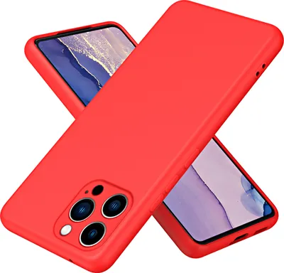 Produktbild von iPhone 14 Pro Max Hülle, Flüssig Silikon Handyhülle Stoßfest Kratzfest Schutzhülle für iPhone 14 Pro Max Rot