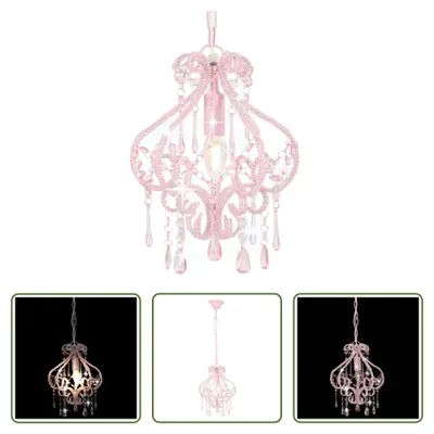 Produktbild von The Living Store Deckenleuchte mit Perlen Rosa Rund E14