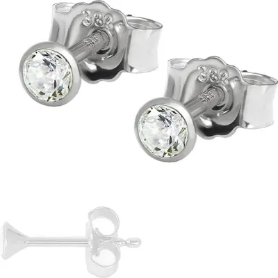 Produktbild von Paar Winzige Ohrstecker 2,5mm Weißgold 333 8 Karat Gold Ohrringe Zirkona Weiß