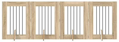 Obrázek produktu pro vidaXL Branka pro psy se 4 sloupky, dub Sonoma, 60 x 80 cm