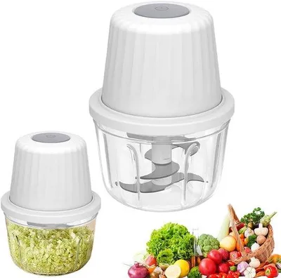 Zdjęcie produktu dla Elektryczna krajalnica do warzyw – 400 ml – czosnek – owoce – warzywa – mięso – blender do czosnku i owoców – mała – elektryczna krajalnica do warzyw