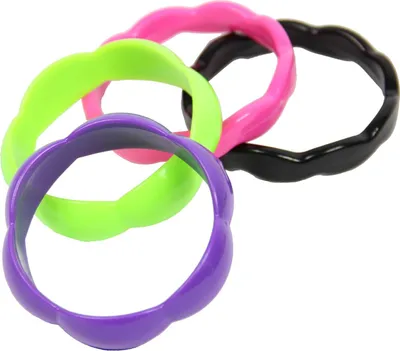 Produktbild von 80er Neon Armreif Set 4 teilig