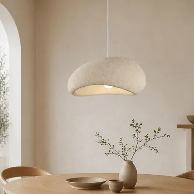 Produktbild von Milton & Oldbrook Japandi Hängelampe Ø 50 cm Vaduz Beige Steinlook