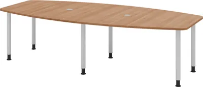 Produktbild von bümö Konferenztisch mittel KT28 - Nachbildung: Nussbaum, tischfuss: Füße in Silber