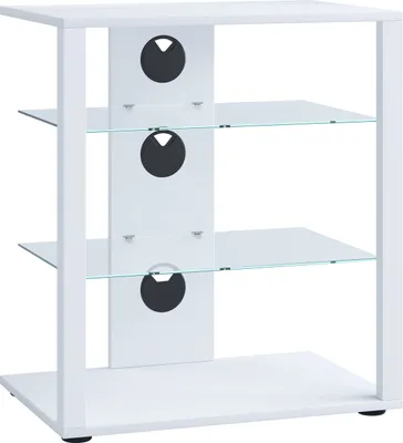 Produktbild von VCM Hifi Holz Möbel | Rack Schrank Phono Regal | 2 Glasböden | Maße: H. 70 x B. 60 x T. 41 cm  | Phono Mediaregal - Folas