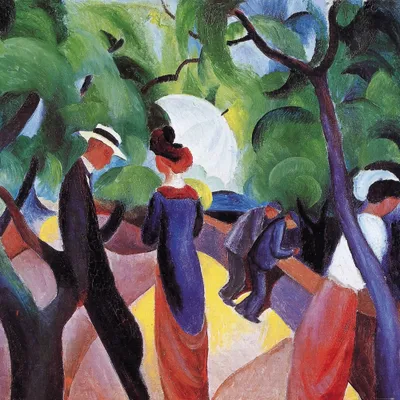 Produktbild von August Macke Kunstdruck Bild - Promenade, 1913 (100 x 100 cm)